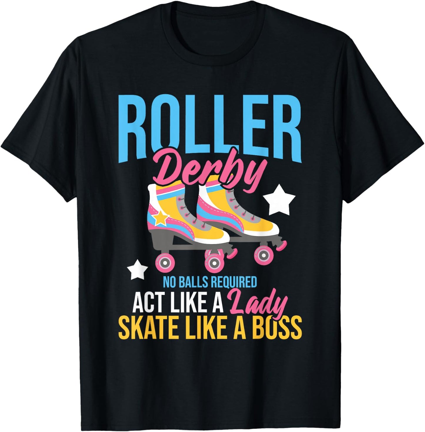 Roller Derby No Balls Required - Roller Skating Speed Skater T-Shirt - T-Shirt | Black
