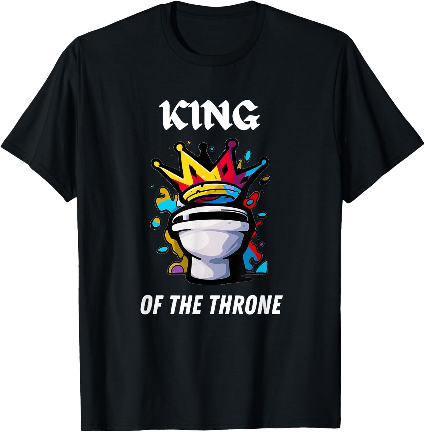 Awesome King of the Toilet Throne Poopy Puns T-Shirt - T-Shirt | Black
