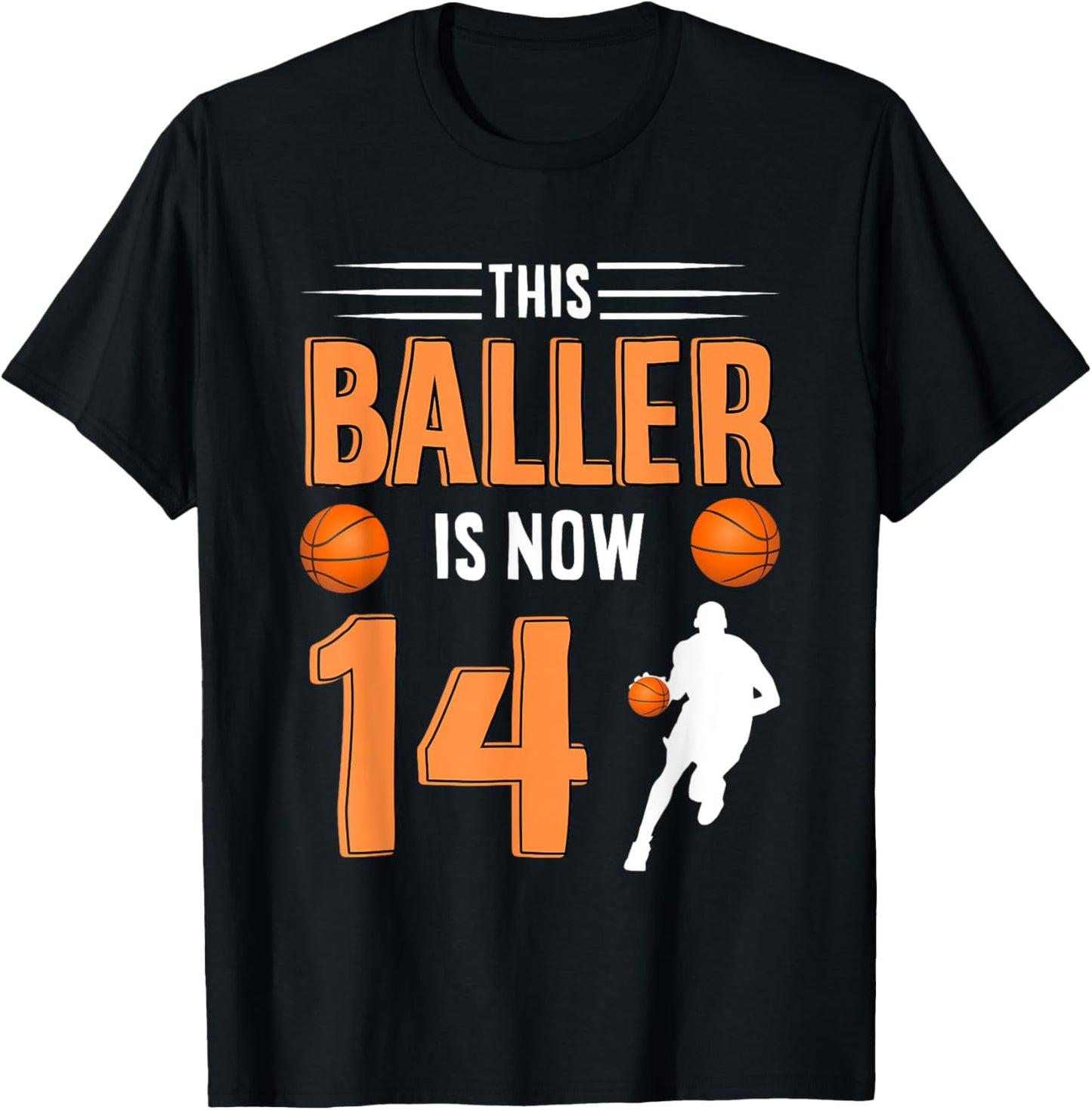 14th Birthday Basketball - This Baller is now 14 T-Shirt - T-Shirt | Black