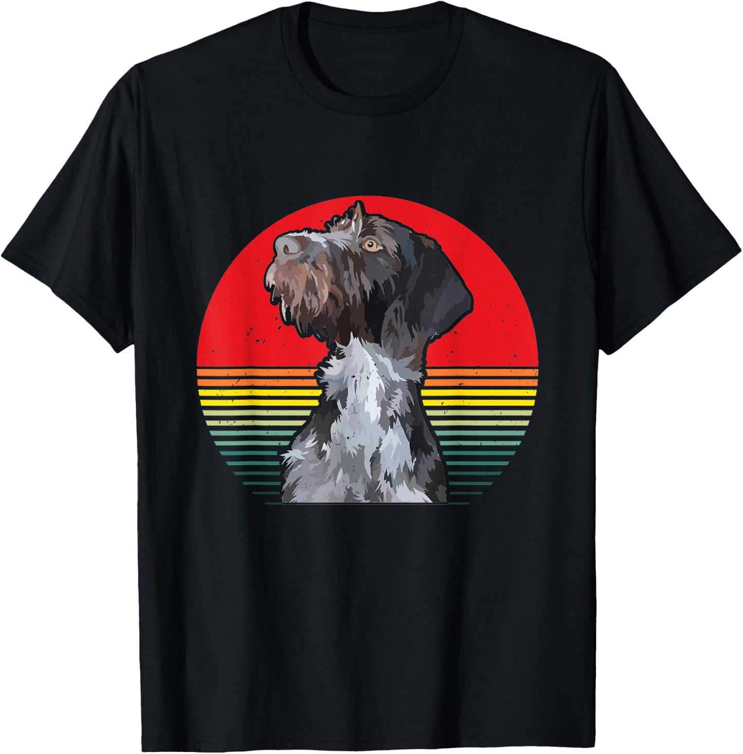 Wirehaired Dog German Wirehaired Pointer Hunting Dog Gift T-Shirt - T-Shirt | Black