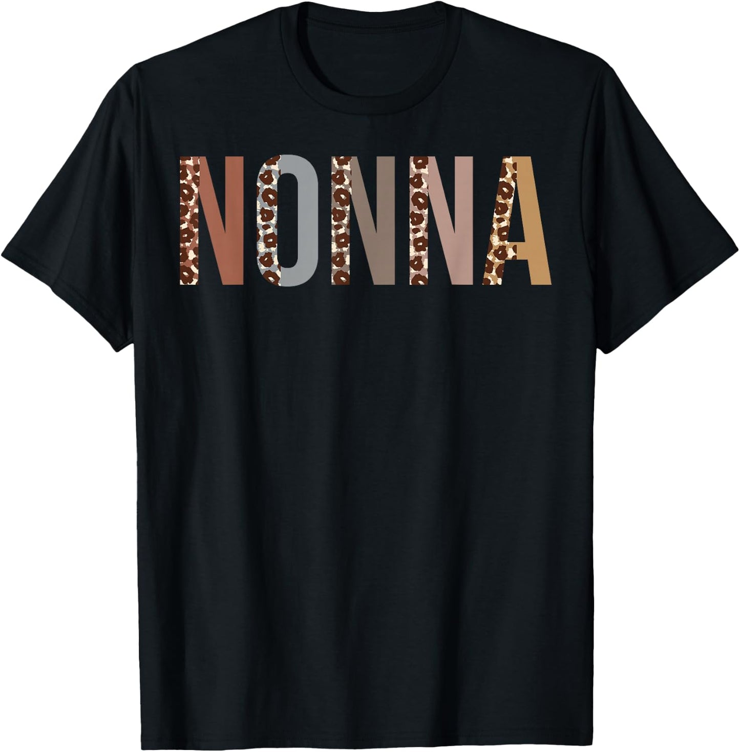 Nonna Leopard Print Mom Cute Mothers Day Funny Grandma T-Shirt - T-Shirt | Black