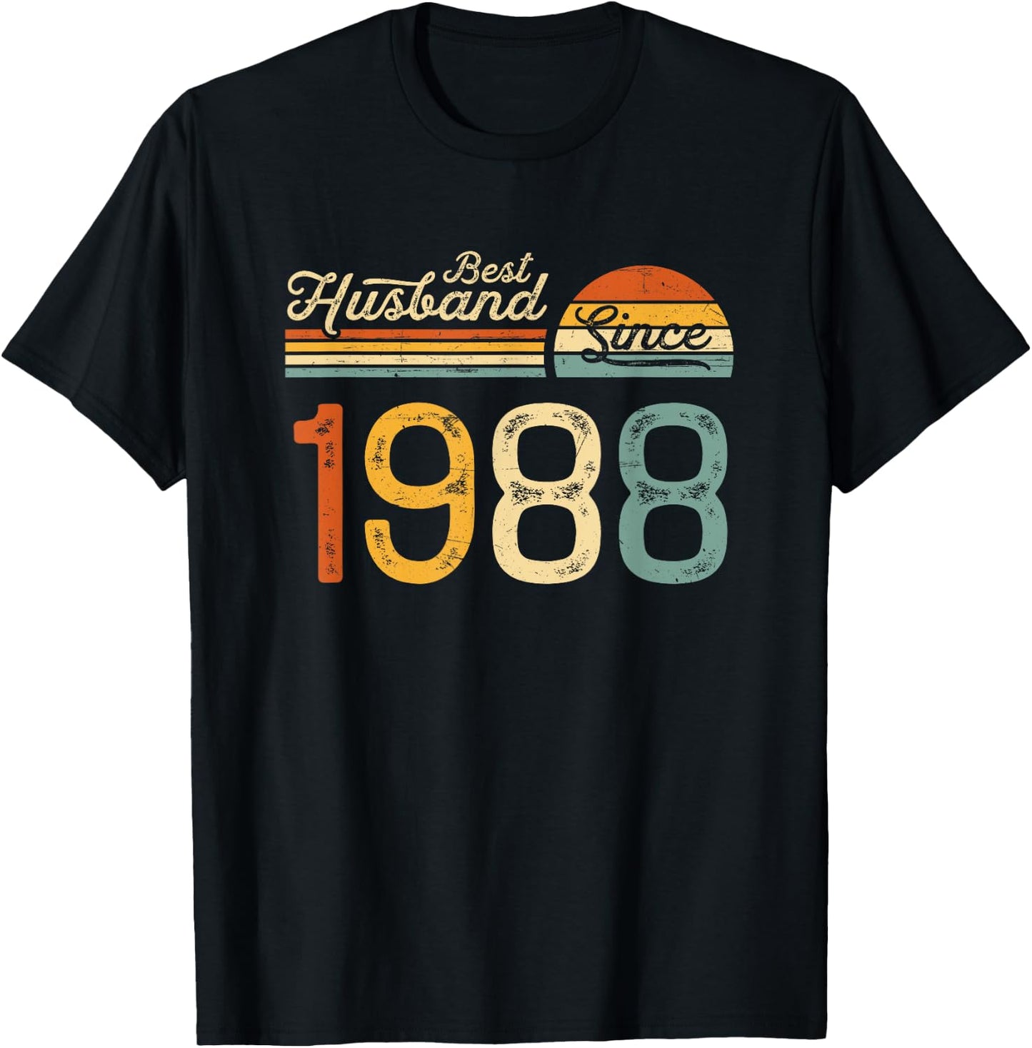 37th wedding anniversary 37 years - Best Husband Since 1988 T-Shirt - T-Shirt | Black