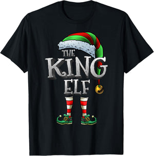 The King Elf Shirt Matching Family King Christmas Elf Men T-Shirt - T-Shirt | Black