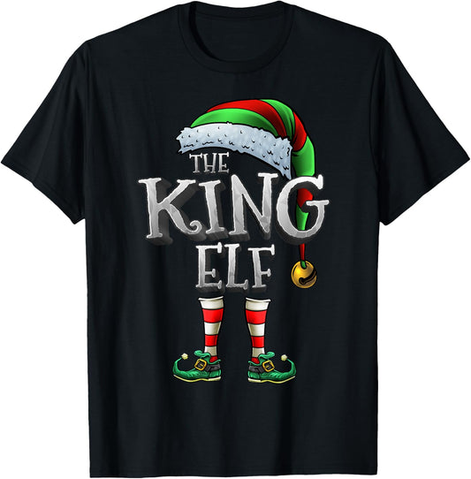 The King Elf Shirt Matching Family King Christmas Elf Men T-Shirt - T-Shirt | Black