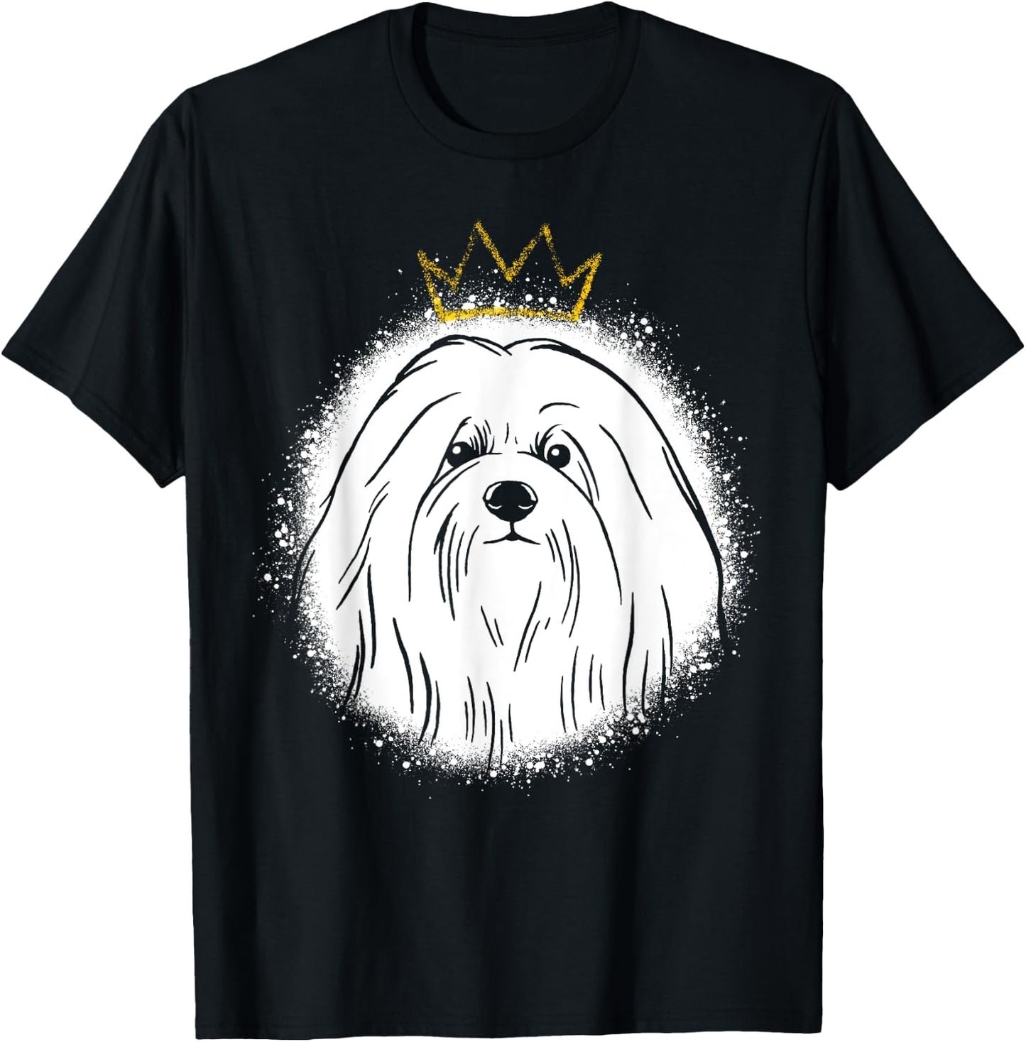 Coton de Tulear with Crown T-Shirt - T-Shirt | Black