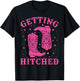 Getting Hitched Bride Groom Western Wedding Bachelorette T-Shirt - T-Shirt | Black