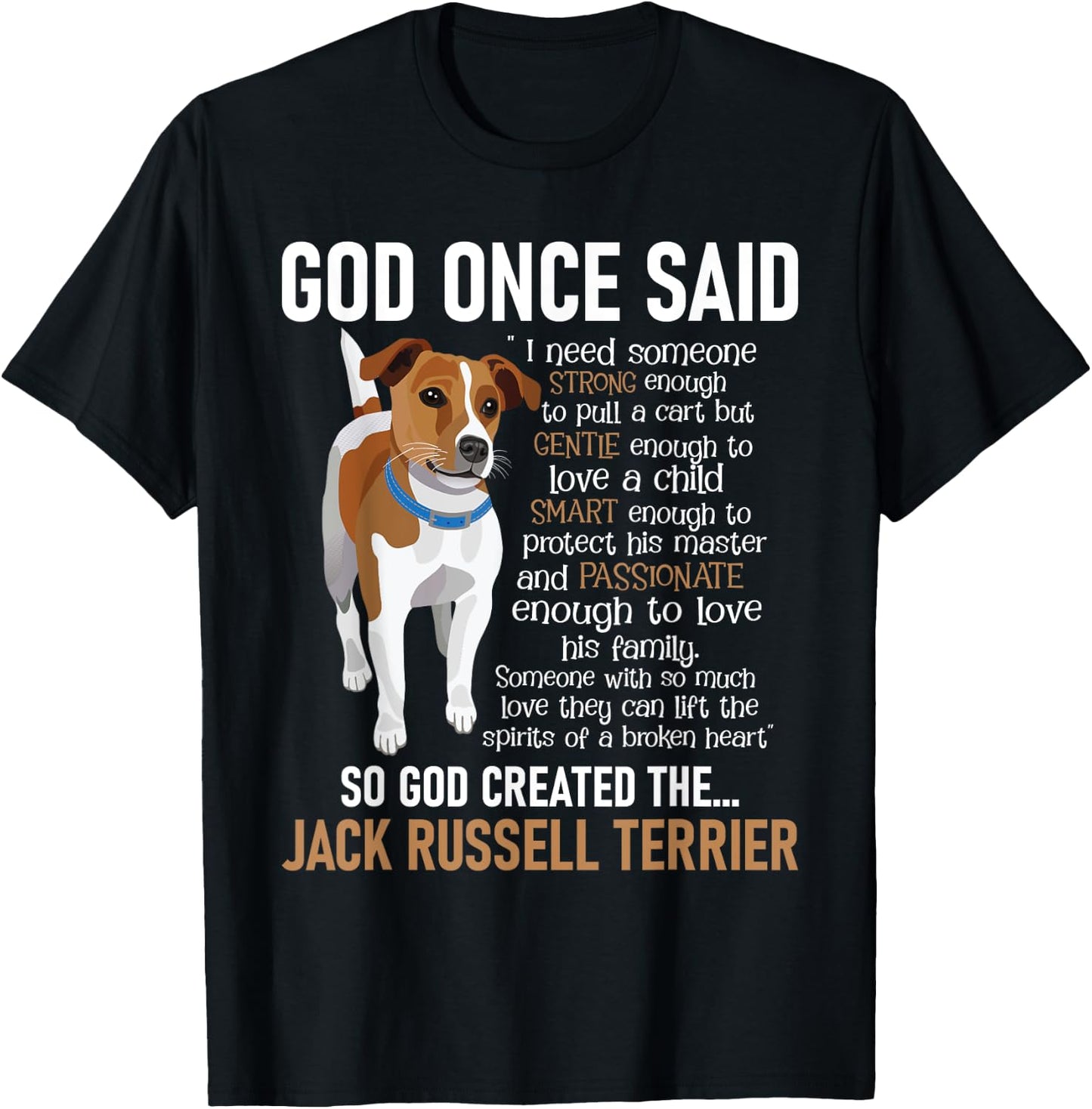 God Created The Jack Russell Terrier - Dog Lover Women Girls Kids T-Shirt - T-Shirt | Black