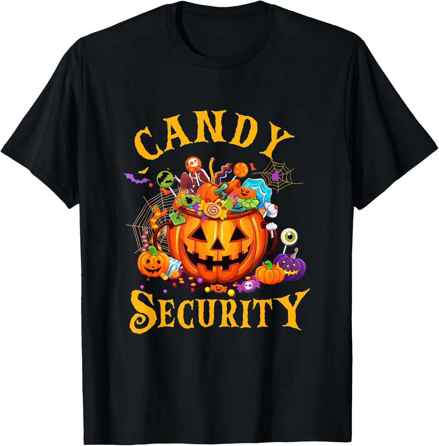 Funny Candy Security Halloween Costume Party T-Shirt - T-Shirt | Black