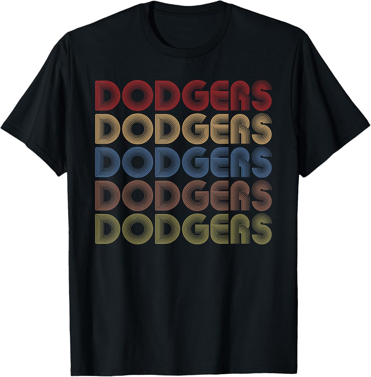 Dodgers Name Retro Vintage Apparel Gift Dodgers Lover T-Shirt - T-Shirt | Black