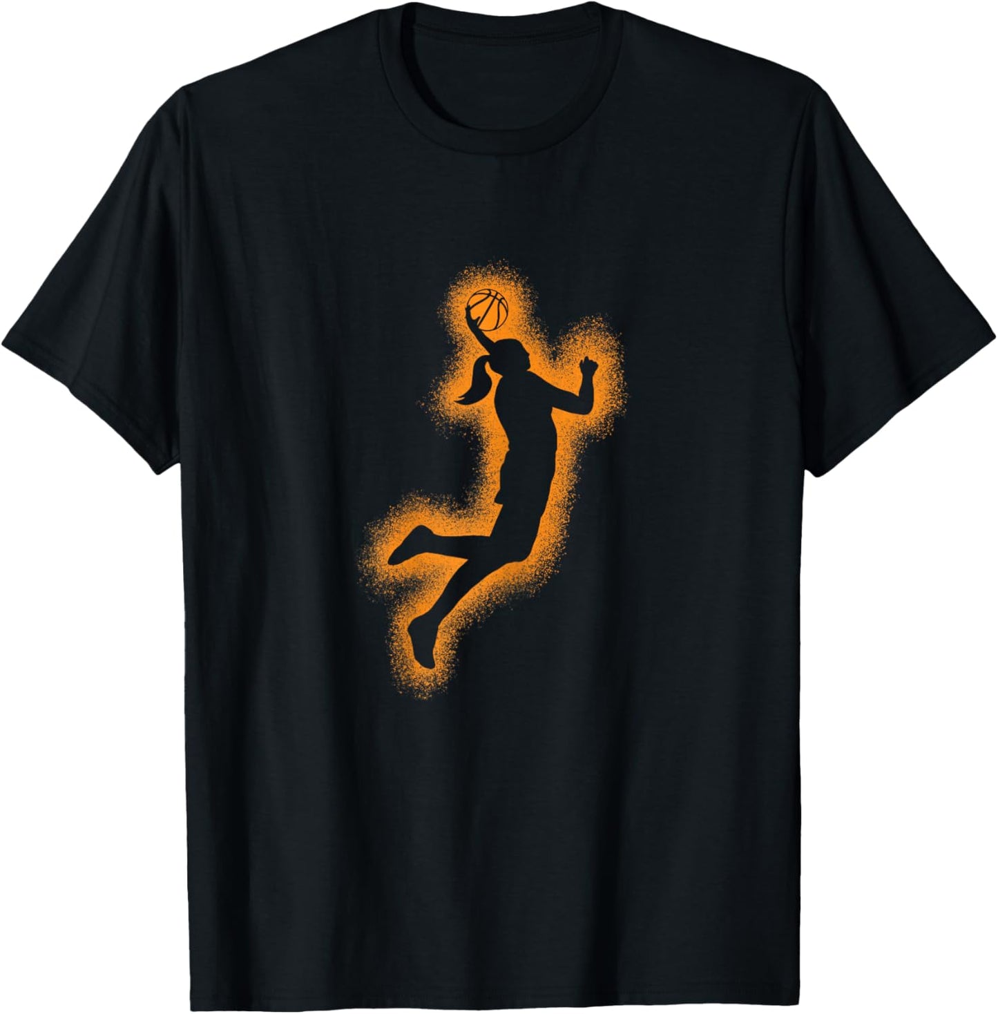 Cute Basketball Player Print Women Girls Basketball T-Shirt - T-Shirt | Black