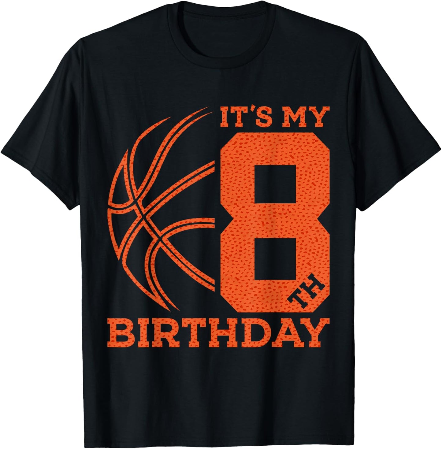 It's My 8th Birthday Basketball 8th Birthday T-Shirt - T-Shirt | Black