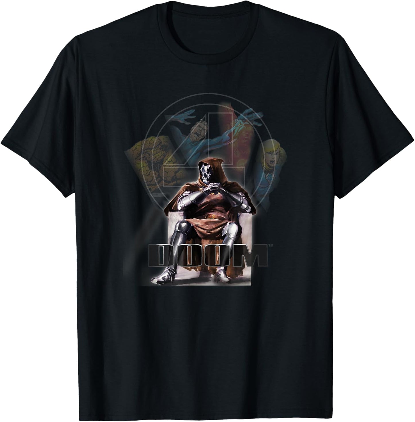 Marvel Fantastic Four Dr. Doom Epic Enemies Retro Logo T-Shirt - T-Shirt | Black