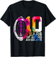 10 Years of Being Awesome Football 10th Birthday T-Shirt - T-Shirt | Black