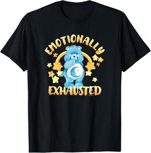 Care Bears Emotionally Exhausted Bedtime Bear Stars Logo T-Shirt - T-Shirt | Black
