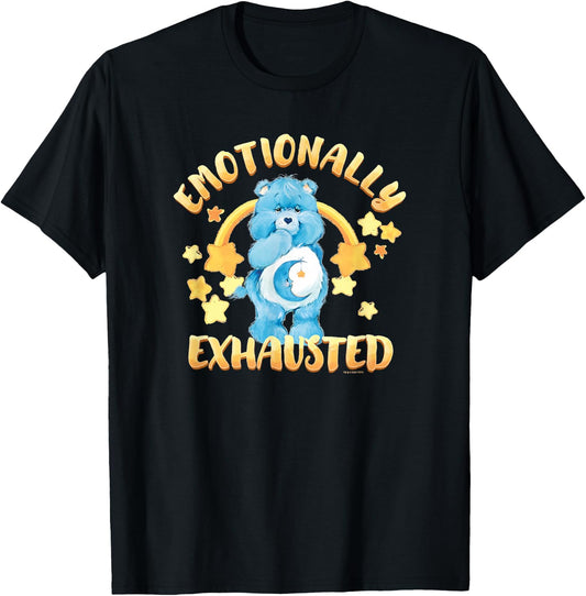 Care Bears Emotionally Exhausted Bedtime Bear Stars Logo T-Shirt - T-Shirt | Black