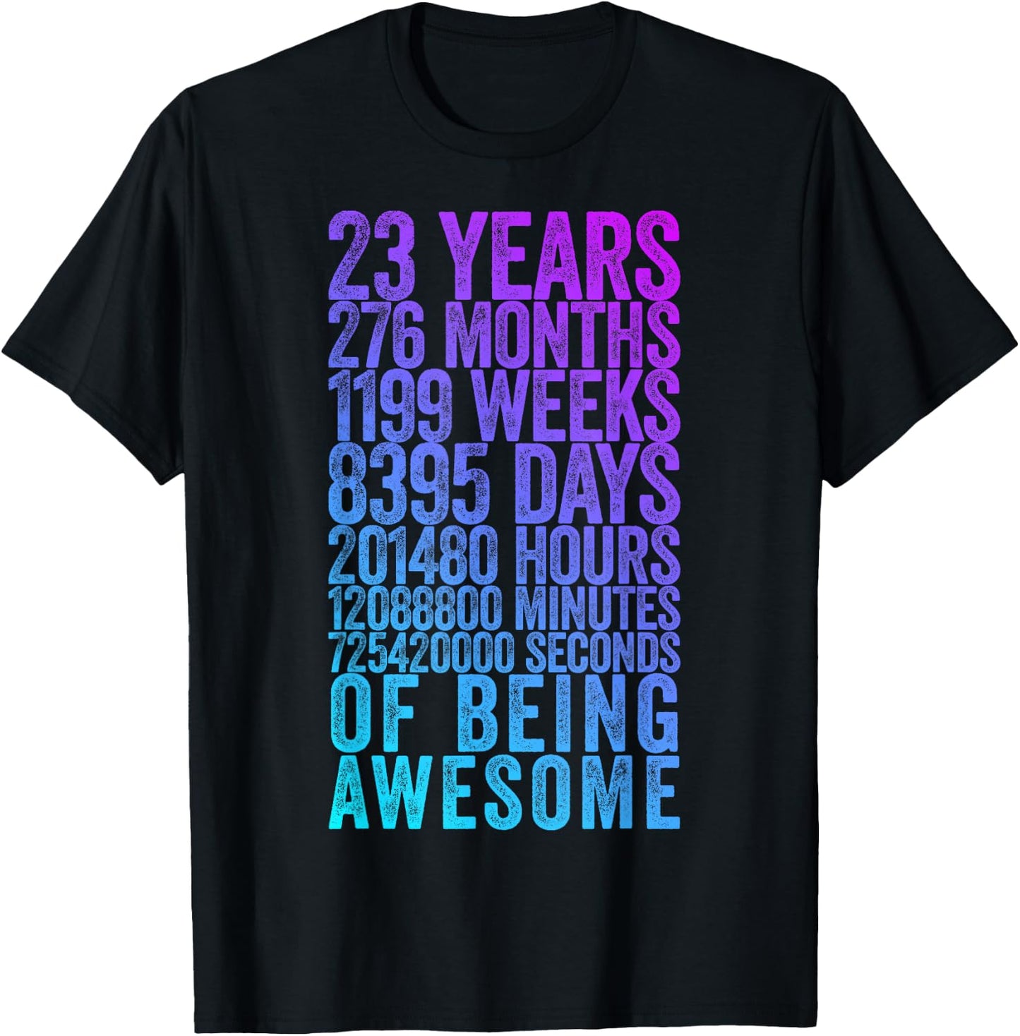 Funny 23rd Birthday Shirt Old Meter Funny 23 Year Old Gifts T-Shirt - T-Shirt | Black