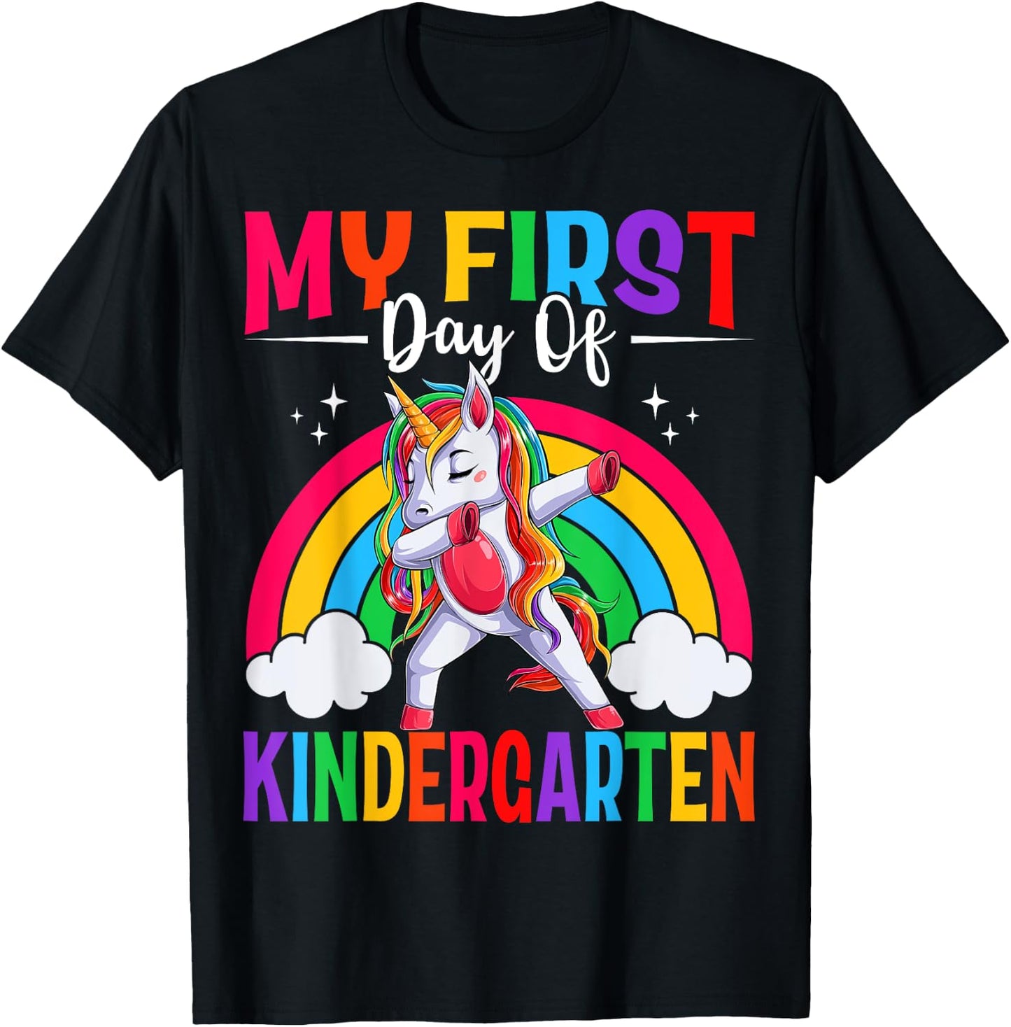 My First Day Of Kindergarten Unicorn Kindergarten Team Girls T-Shirt - T-Shirt | Black