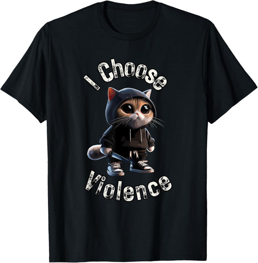I Choose Violence Cat Women T-Shirt - T-Shirt | Black