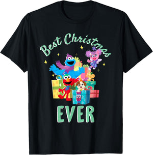 Sesame Street Merry Christmas Elmo, Tango, Abby Cadabby T-Shirt - T-Shirt | Black