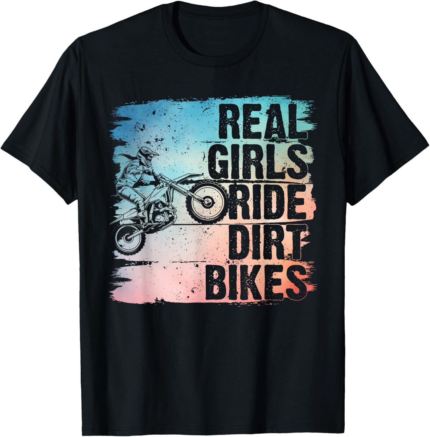Cool Dirt Bike Girls Motocross Biker Racer Sport T-Shirt - T-Shirt | Black