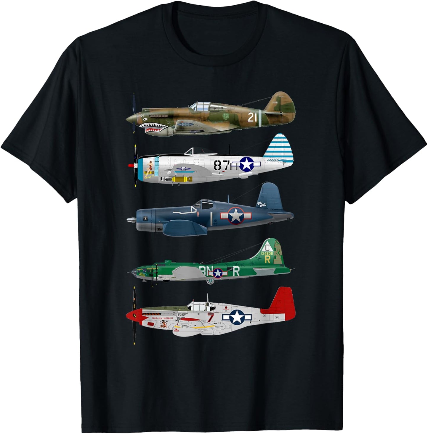 WW2 Planes Warbirds Warplanes T-Shirt - T-Shirt | Black