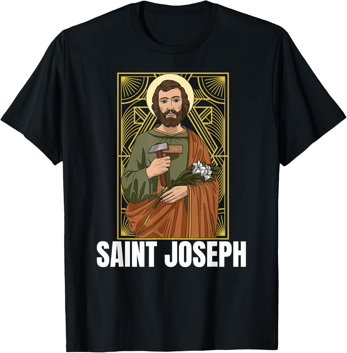 Saint Joseph Catholic Father And Worker T-Shirt - T-Shirt | Black