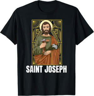 Saint Joseph Catholic Father And Worker T-Shirt - T-Shirt | Black