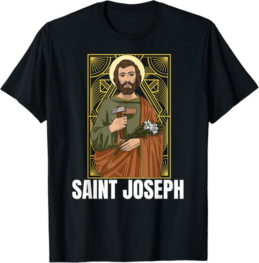 Saint Joseph Catholic Father And Worker T-Shirt - T-Shirt | Black