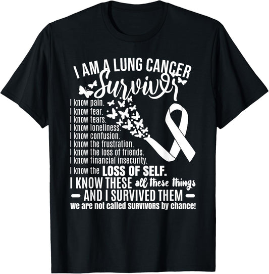 I Am A Lung Cancer Survivor T-Shirt - T-Shirt | Black