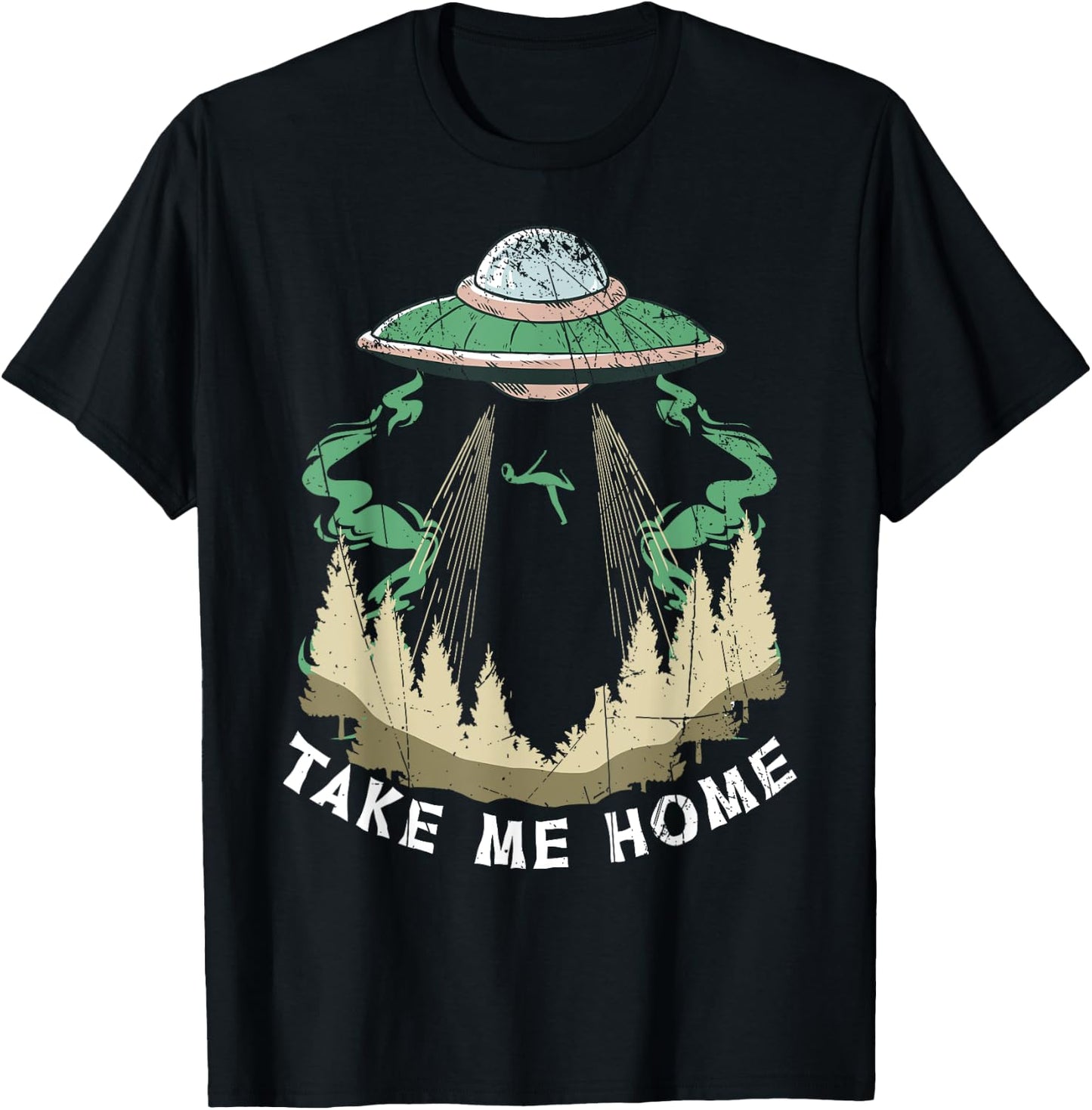 Space Alien Ufo Alien Head Tie Dye Peace T-Shirt - T-Shirt | Black
