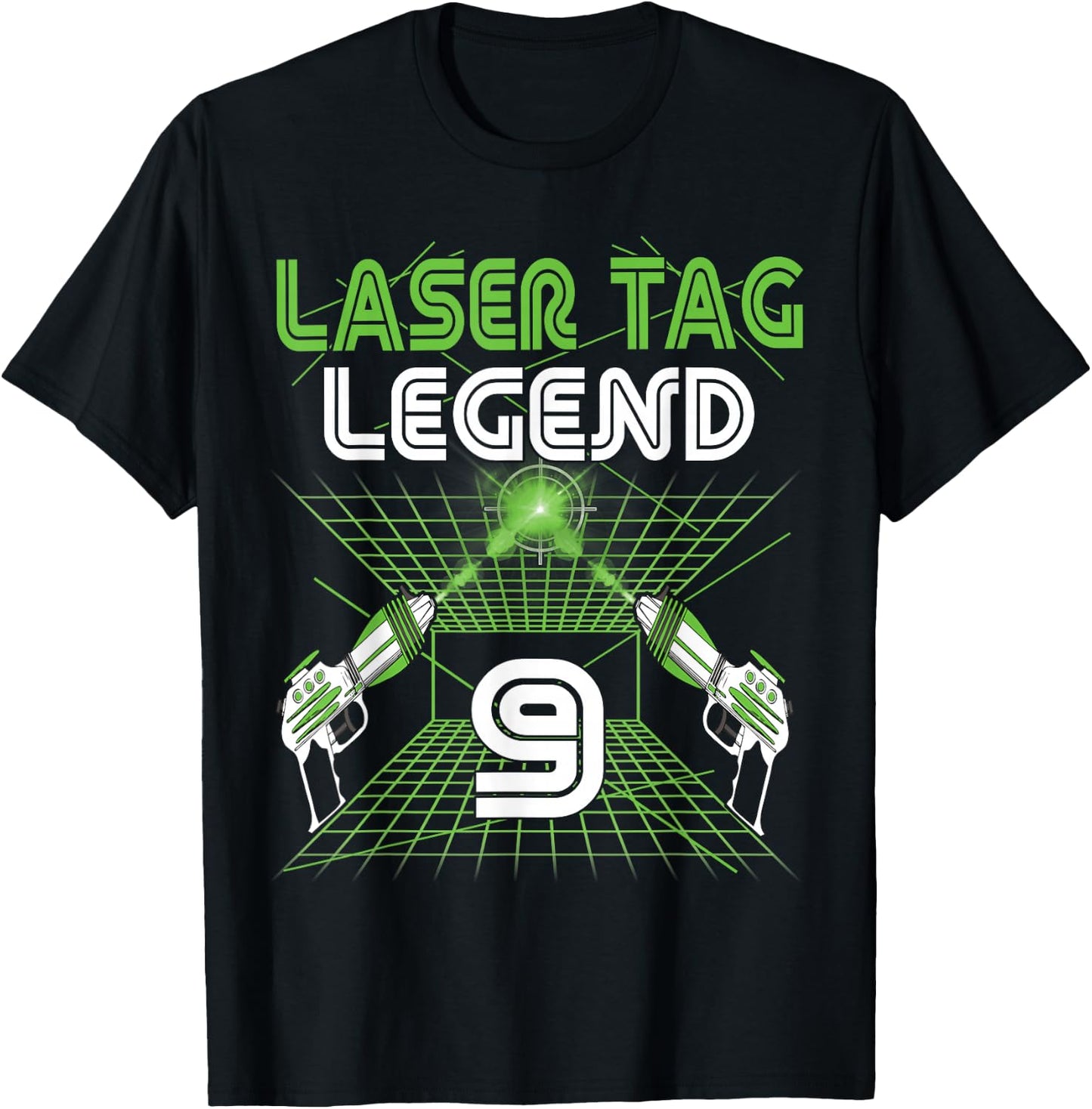Lasertag Birthday Party - laser tag 9 years birthday T-Shirt - T-Shirt | Black