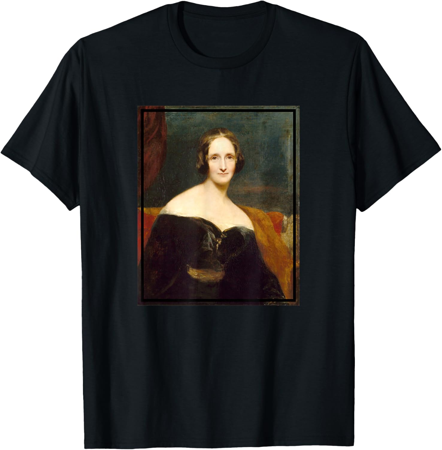 Mary Shelley Portrait Painting (1840) T-Shirt - T-Shirt | Black