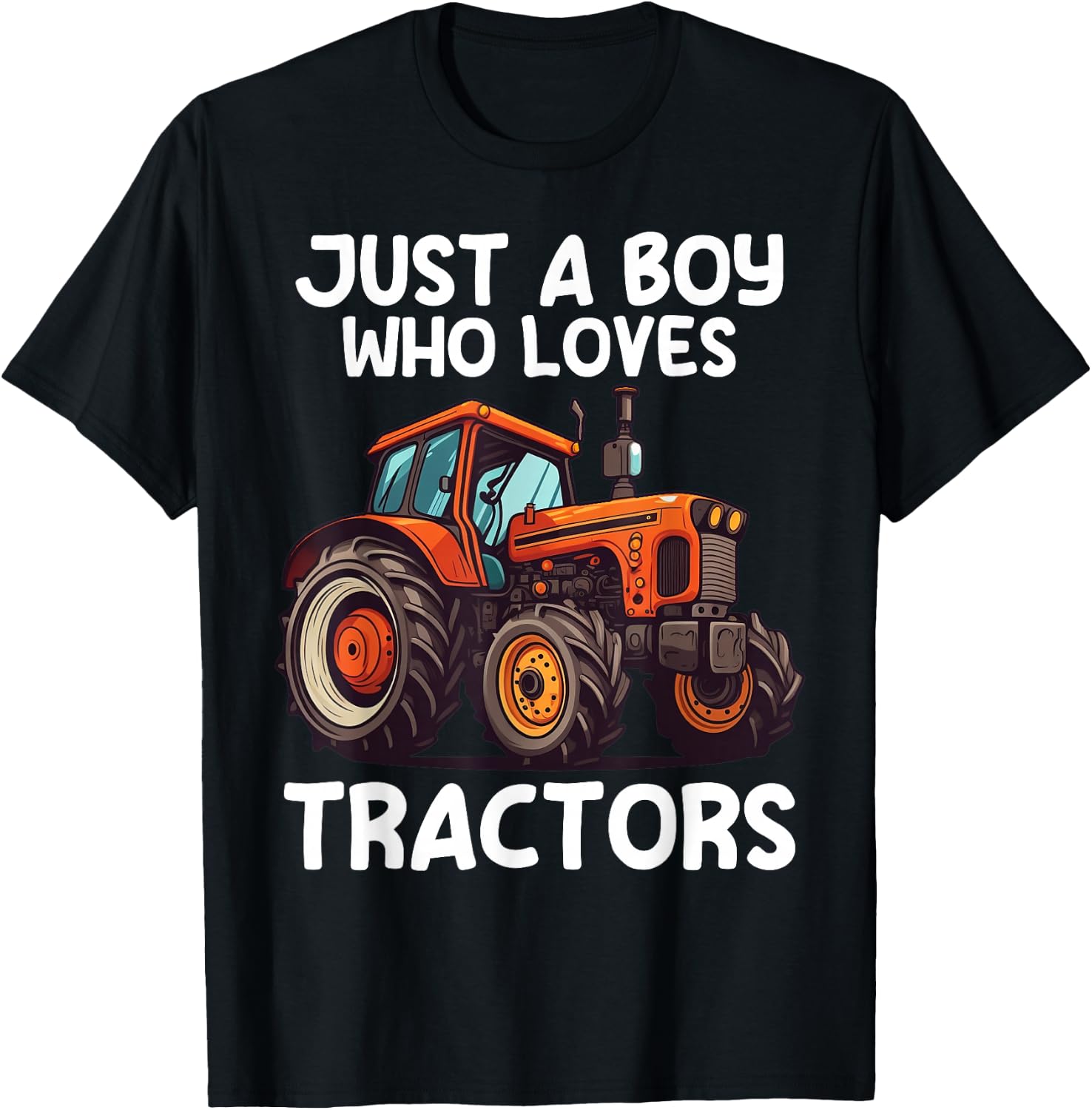 Just a Boy Who Loves Tractors For Toddler Boys Farmer Farm T-Shirt - T-Shirt | Black