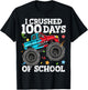 100 Days of School Monster Truck 100th Day of School Boys T-Shirt - T-Shirt | Black