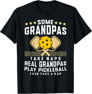 Pickleball Design Grandpa Funny Pickleball Player T-Shirt - T-Shirt | Black