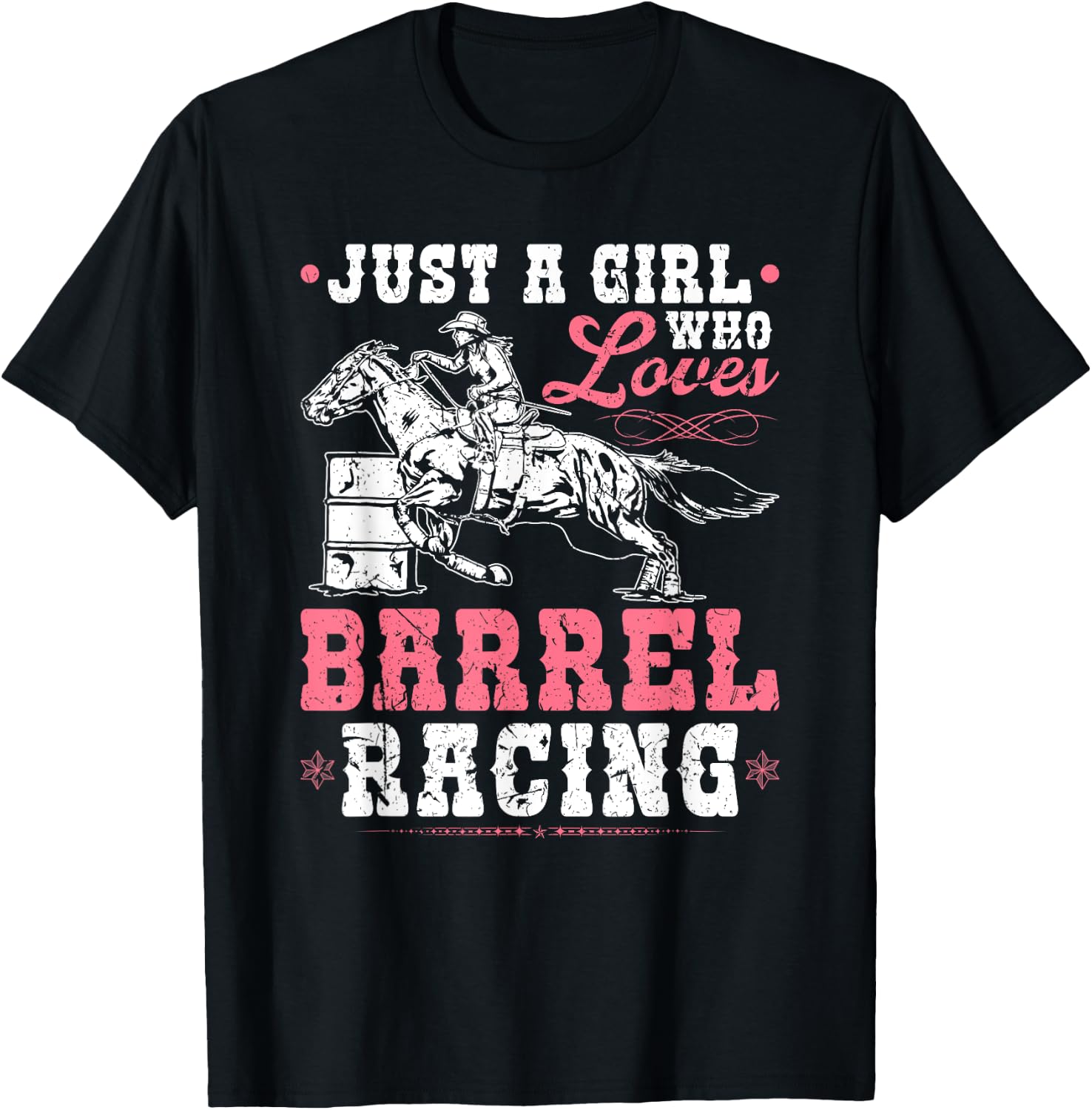 Just a Girl Who Loves Barrel Racing Cowgirl Rodeo T-Shirt - T-Shirt | Black