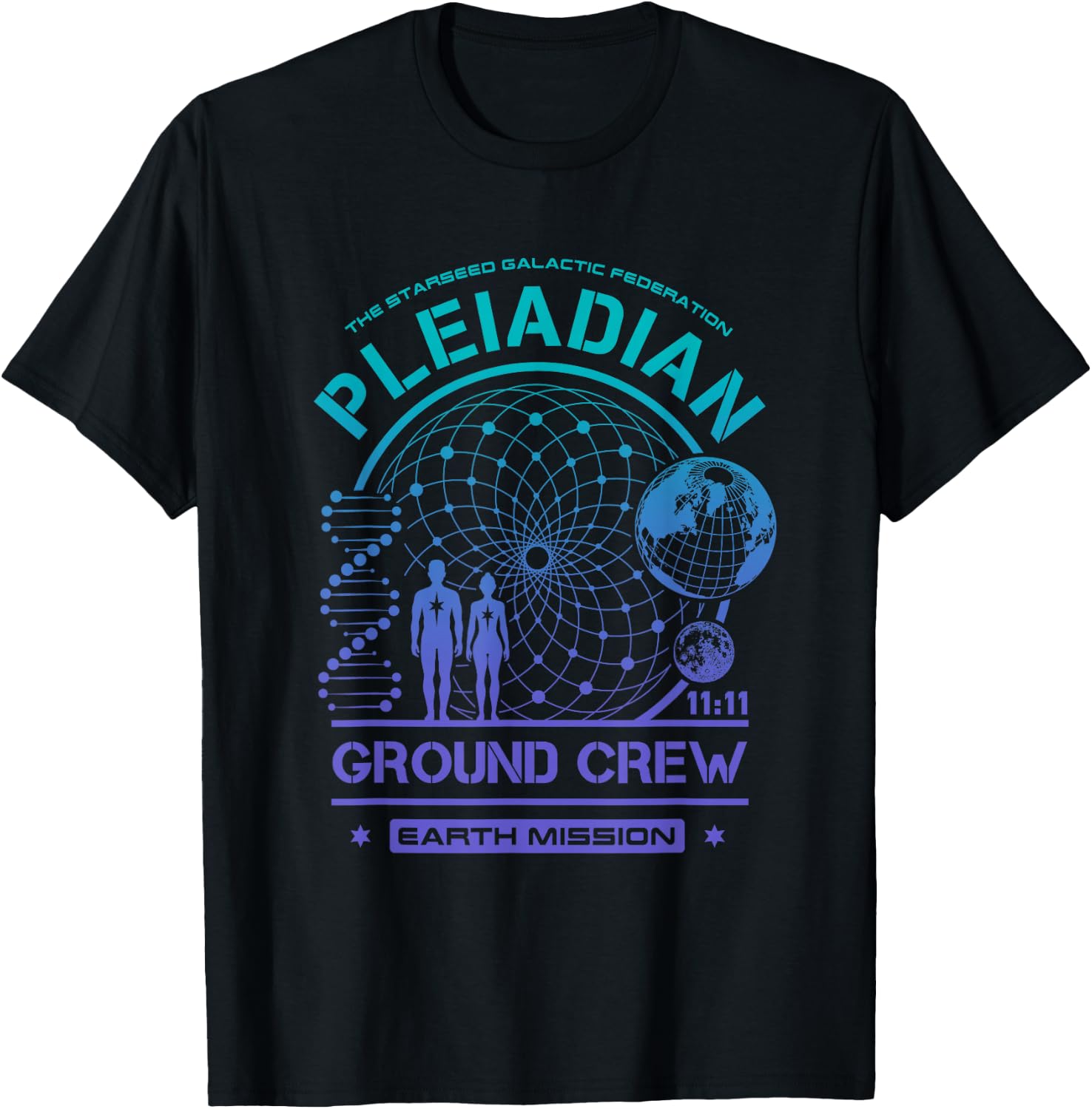 Pleiadian Starseed Earth Mission Ground Crew T-Shirt - T-Shirt | Black