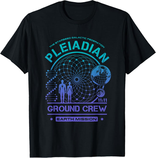 Pleiadian Starseed Earth Mission Ground Crew T-Shirt - T-Shirt | Black