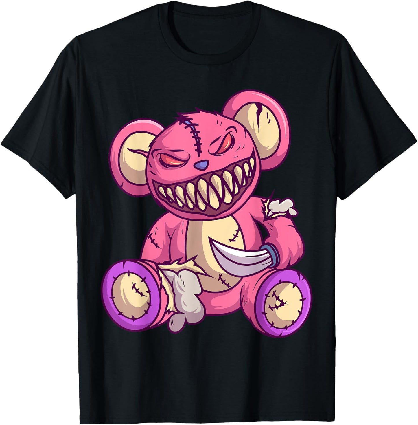 Kawaii Pastel Goth Teddy Bear Gothic Occult Voodoo Halloween T-Shirt - T-Shirt | Black