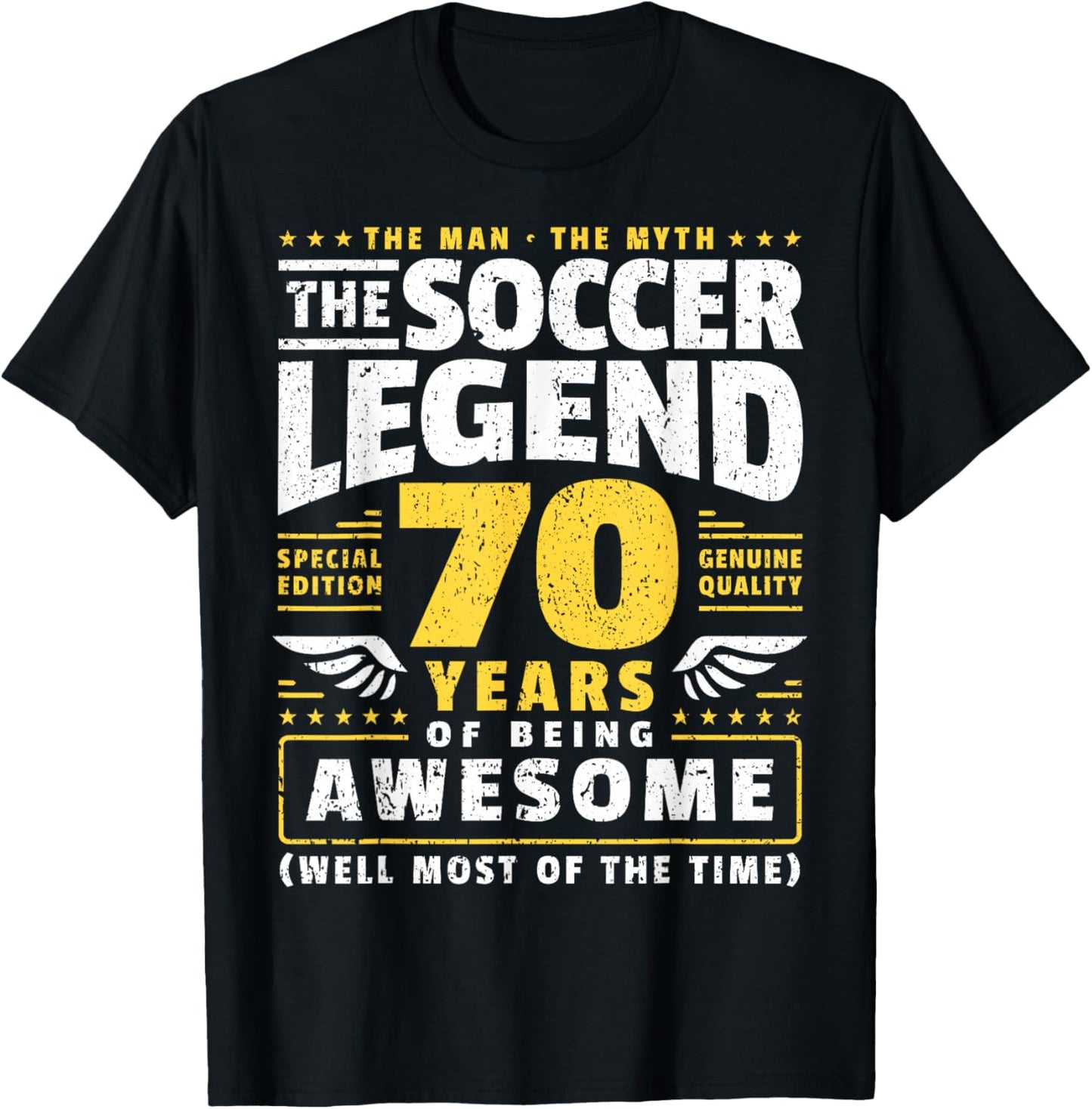70th Birthday Soccer Player 70 Years T-Shirt - T-Shirt | Black