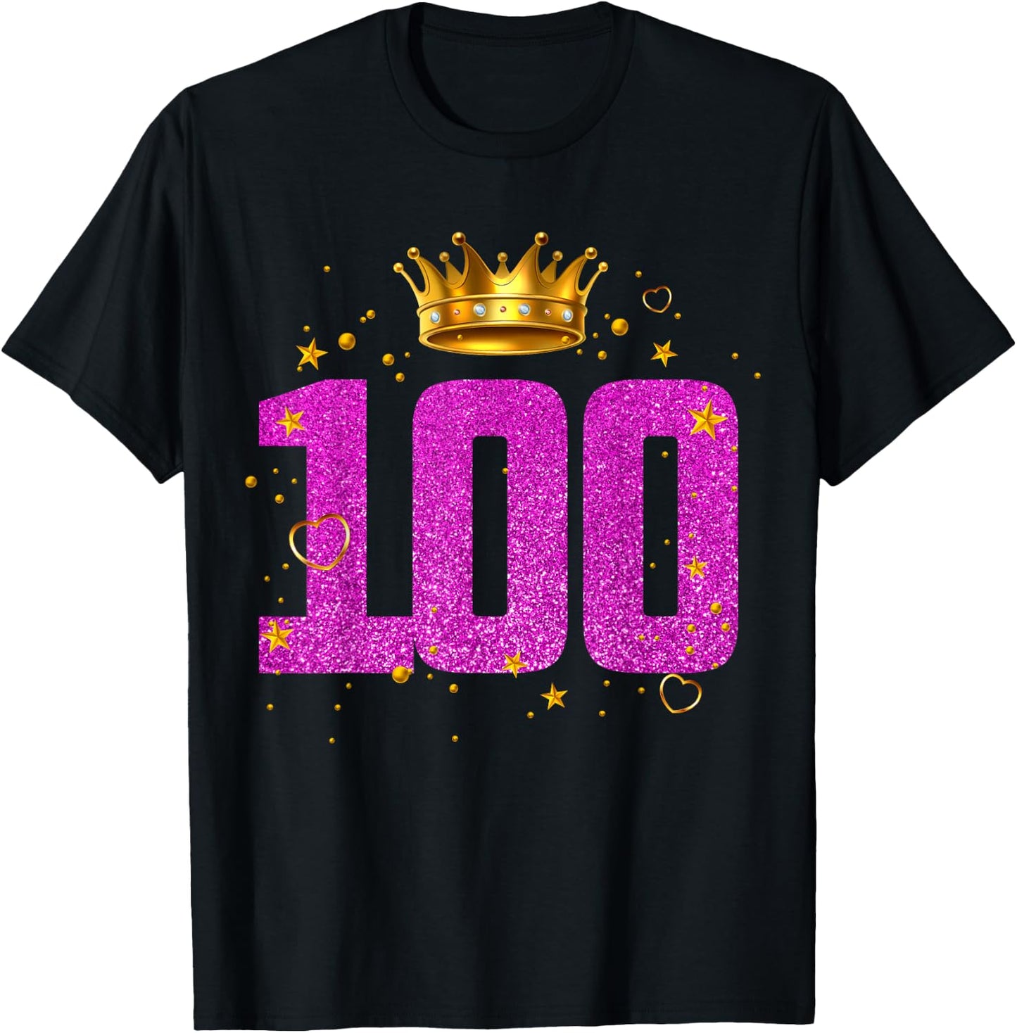 100 Year Old Birthday Crown 100th B-Day Crew Party Friends T-Shirt - T-Shirt | Black