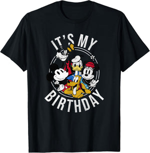 Disney Mickey & Friends It's My Birthday Group T-Shirt - T-Shirt | Black