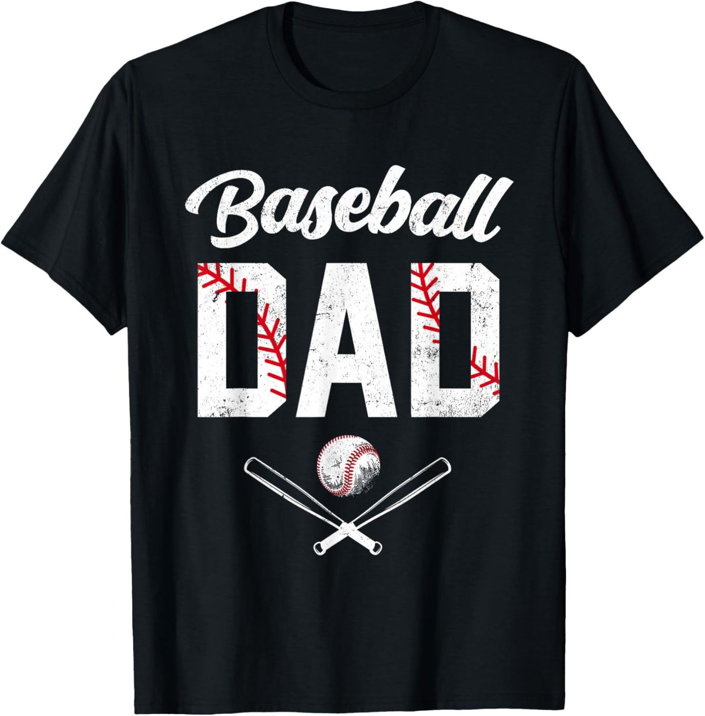 Baseball Dad Happy Fathers Day Shirts Wife Daughter T-Shirt - T-Shirt | Black