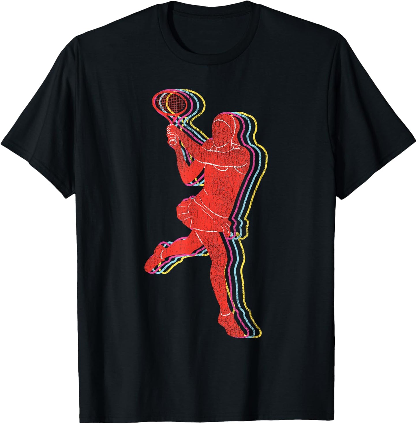 Funny Tennis Player Racket Retro Vintage T-Shirt - T-Shirt | Black