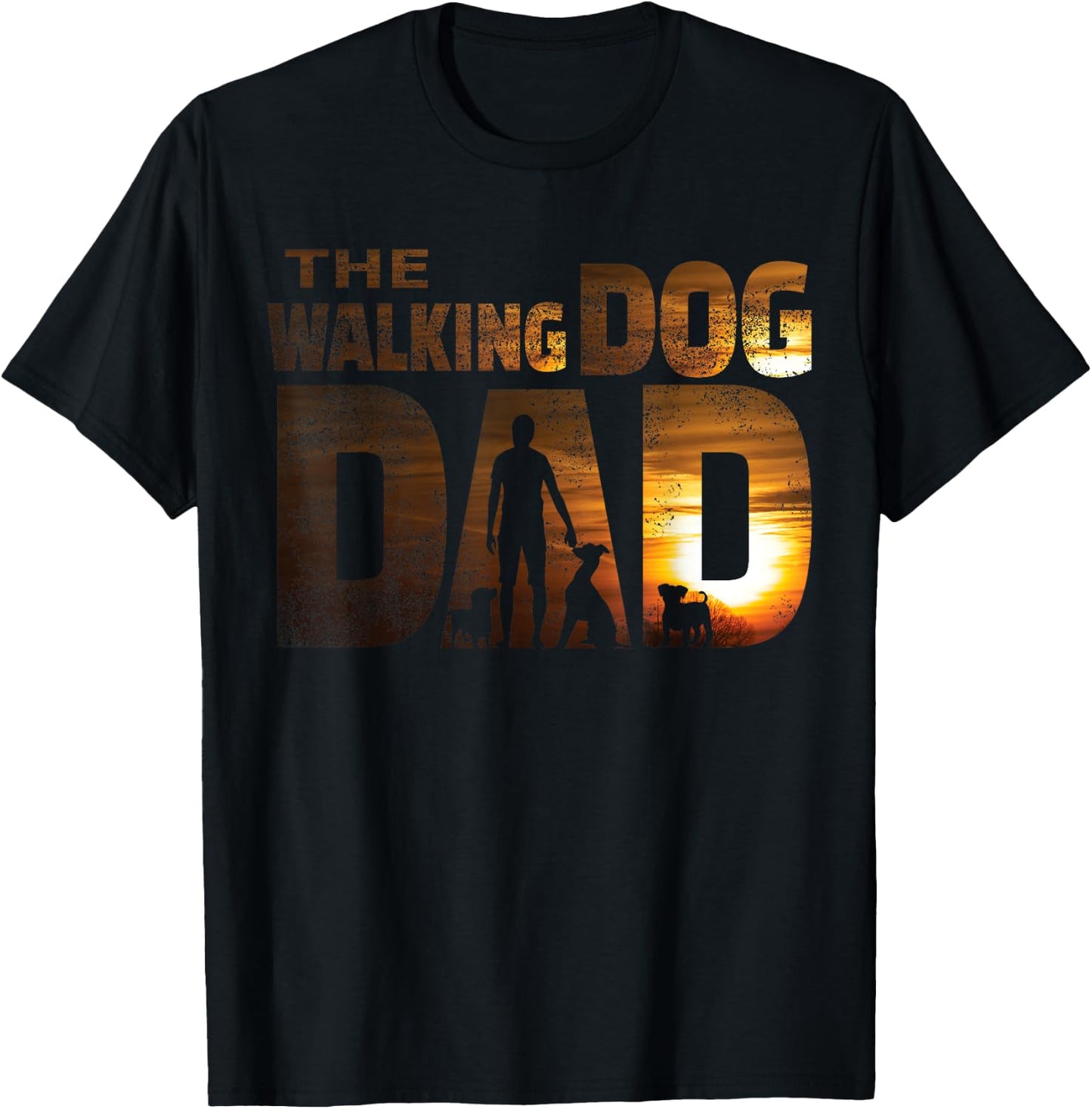 The Walking Dad Design as a dog holder Women T-Shirt - T-Shirt | Black