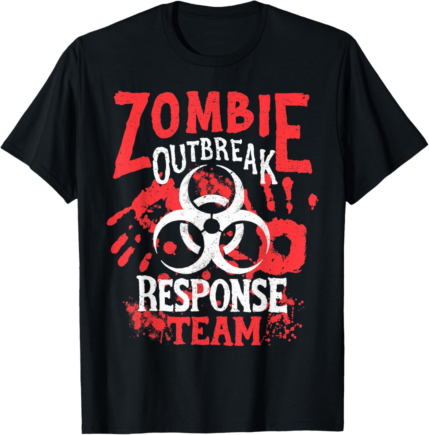 Zombie Outbreak Halloween Response Team Funny Men Apocalypse T-Shirt - T-Shirt | Black