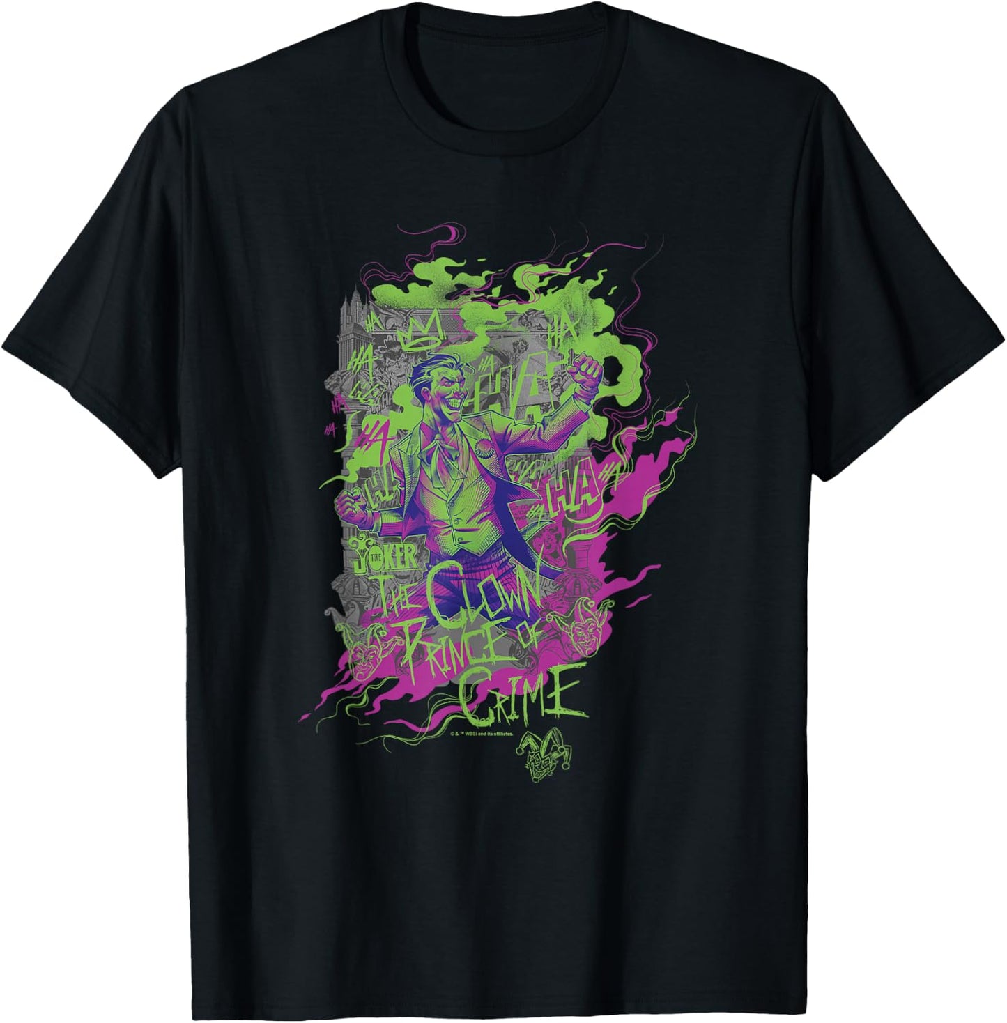 WB100 DC Comics Joker Clown Prince of Crime Toxic Gas T-Shirt - T-Shirt | Black