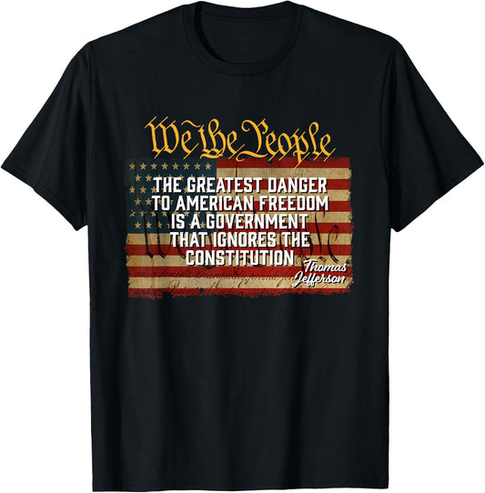 The Greatest Danger to American Freedom Thomas Jefferson Small T-Shirt - T-Shirt | Black