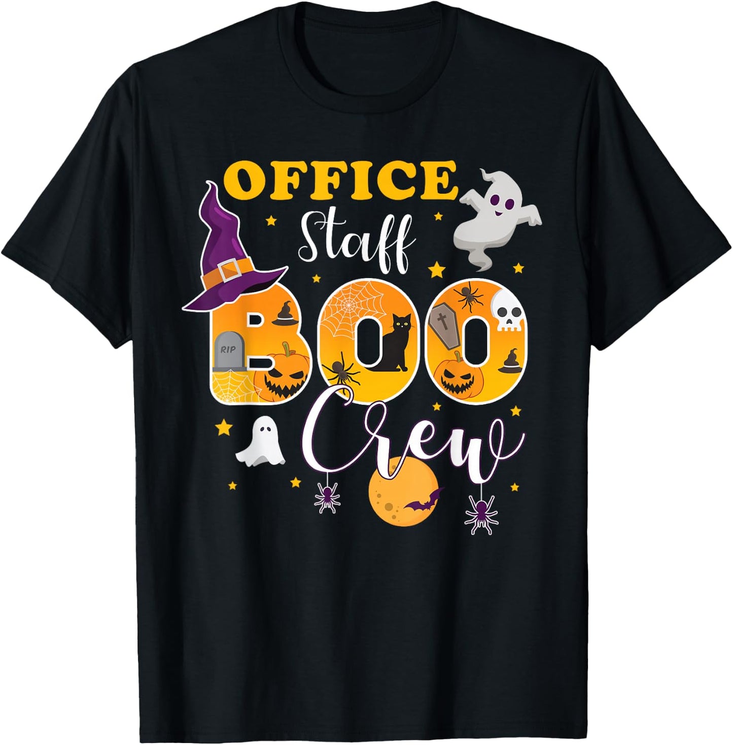 Office Staff Boo Crew Matching Halloween Costume T-Shirt - T-Shirt | Black