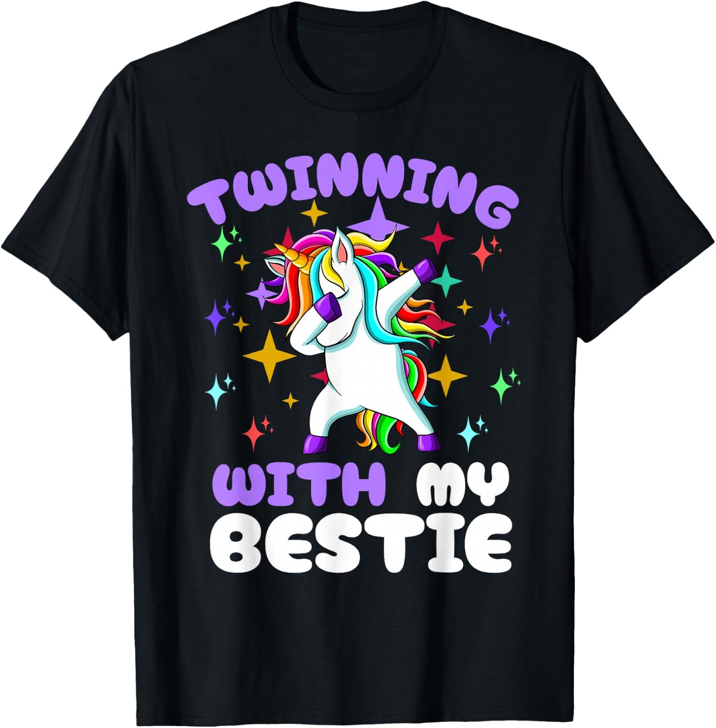 Twinning Unicorn Bestie Spirit Week Twin Day Best Friend T-Shirt - T-Shirt | Black